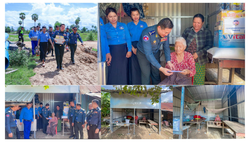 លោកឧត្តមសេនីយ៍ត្រី ម៉េង ស្រ៊ុន បានផ្តល់ផ្ទះសង្ក័សីមួយខ្នង ឧបត្ថម្ភថវិការនិងគ្រឿងឧបភោគបរិភោគ ជូនដល់លោកយាយ ឈុន ស័ក អាយុ៩៣ឆ្នាំ ក្នុងខេត្តកំពង់ស្ពឺ